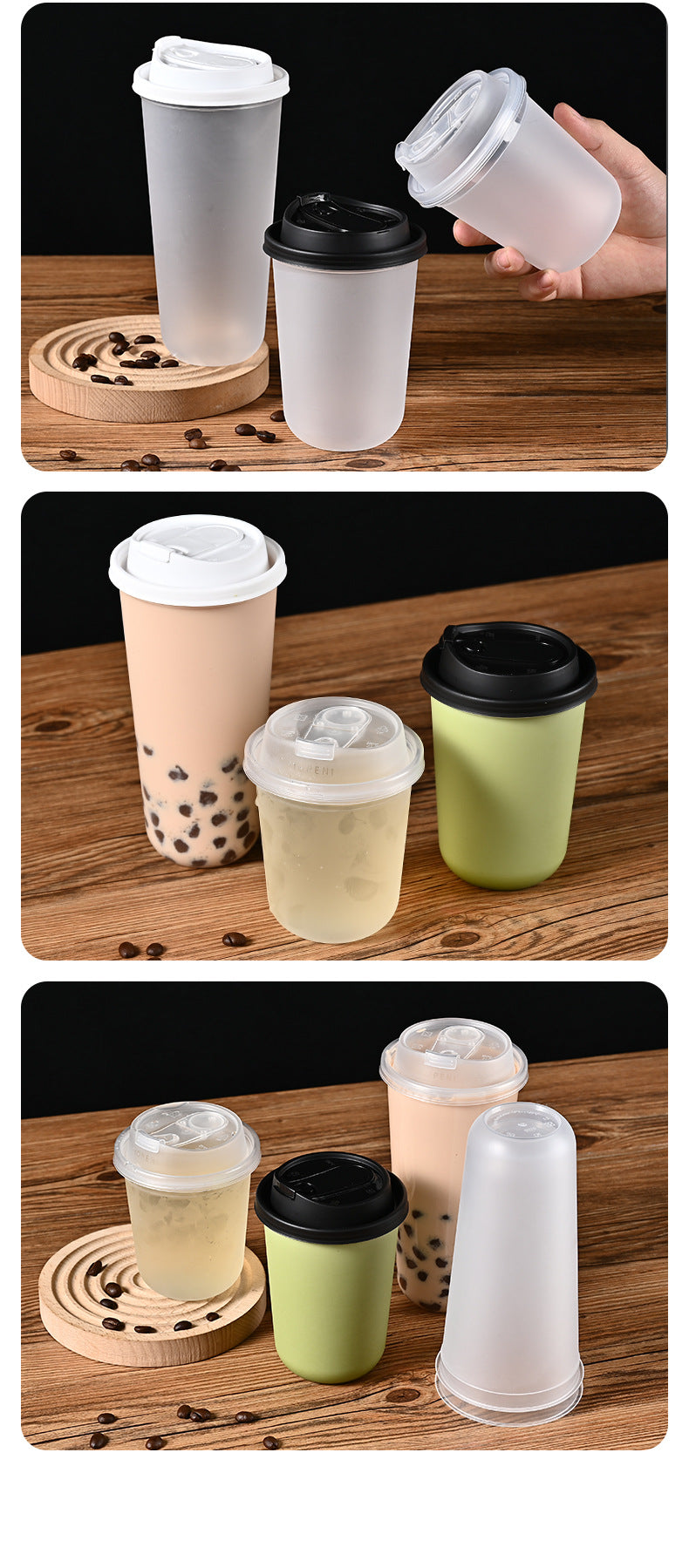 90mm U-Shape PP Injection Boba Cups (Cups Only)