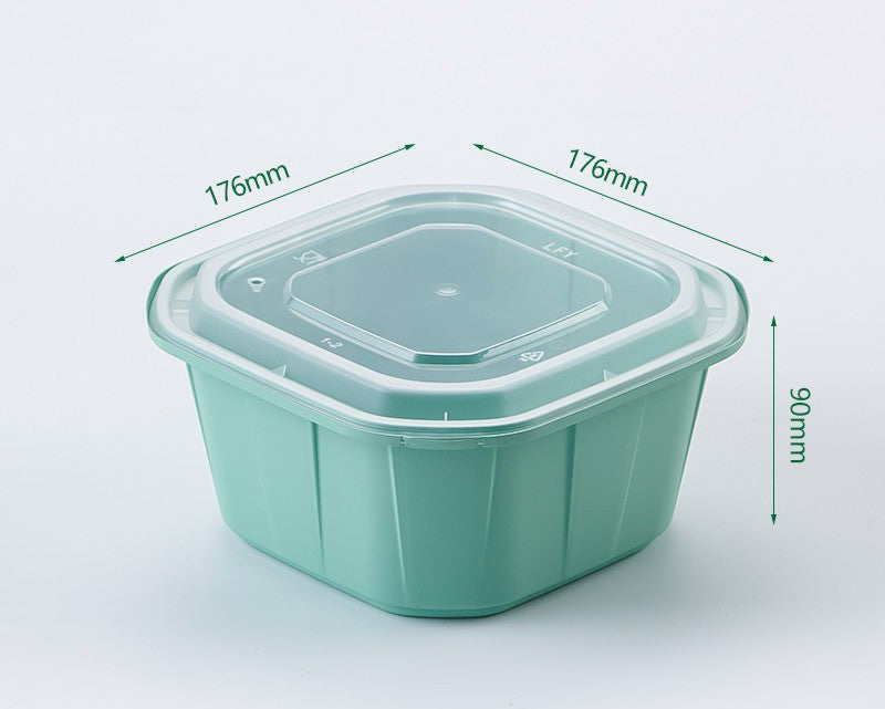 Leak-Proof Disposable Food Containers with Lids, Thickened Square Meal Prep Bowls, Snap-Lock Plastic Takeout Box for Catering & Delivery (380ml-1500ml)