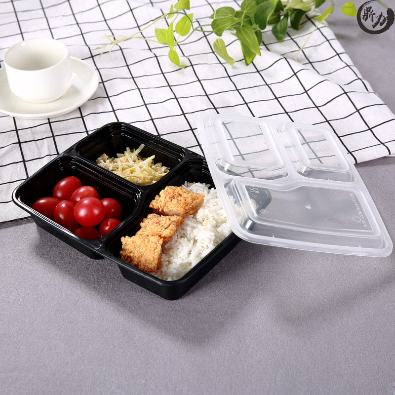 Microwaveable Multi-Compartment Plastic Takeout Boxes with Lids - Custom Logo Available!⁠