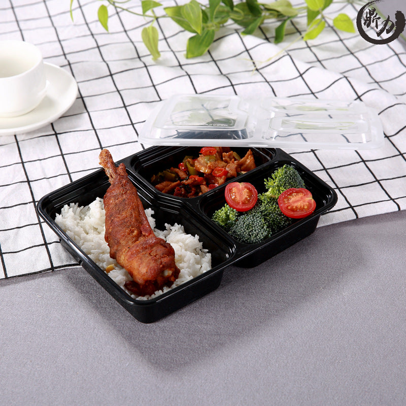 Microwaveable Multi-Compartment Plastic Takeout Boxes with Lids - Custom Logo Available!⁠