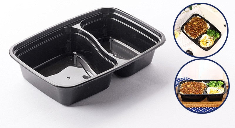 Microwaveable Multi-Compartment Plastic Takeout Boxes with Lids - Custom Logo Available!⁠