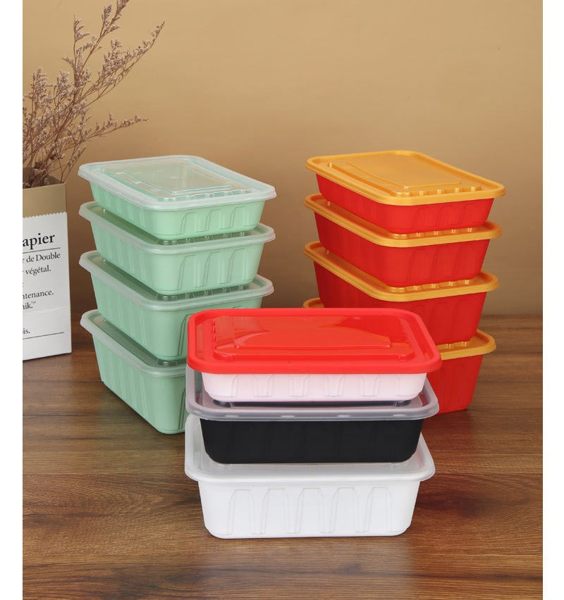 Premium Leak-Proof Plastic Disposable Lunch Box with Lids | 3 Color Options (Green, Black, White) | Thickened Meal Prep & Takeout Containers