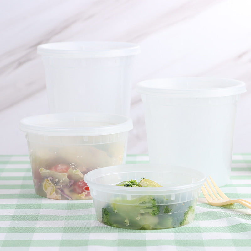 ⁠Wholesale Clear Plastic Soup & Porridge Containers with Lids (240/Case)⁠