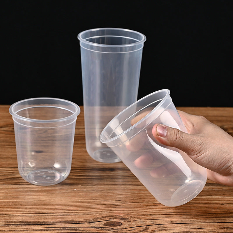 90mm PP Injection Cups | U-Shape & Flat-Cut Styles | Clear High-Quality Boba & Coffee Cups | Custom Logo Available