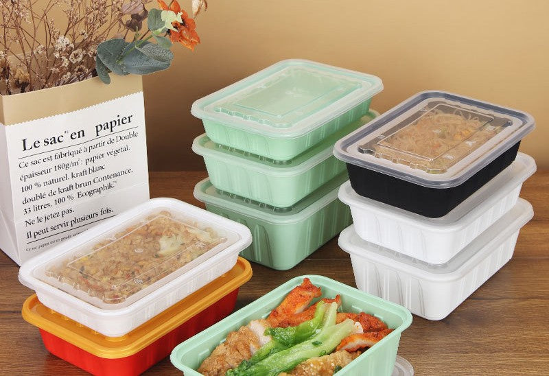 Premium Leak-Proof Plastic Disposable Lunch Box with Lids | 3 Color Options (Green, Black, White) | Thickened Meal Prep & Takeout Containers