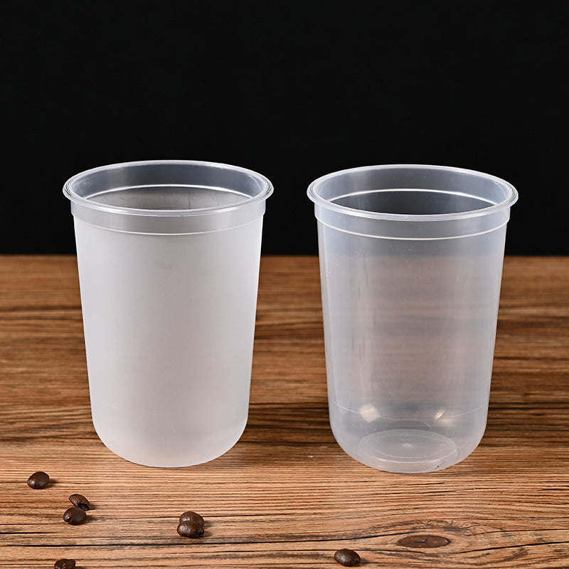 90mm PP Injection Cups | U-Shape & Flat-Cut Styles | Clear High-Quality Boba & Coffee Cups | Custom Logo Available
