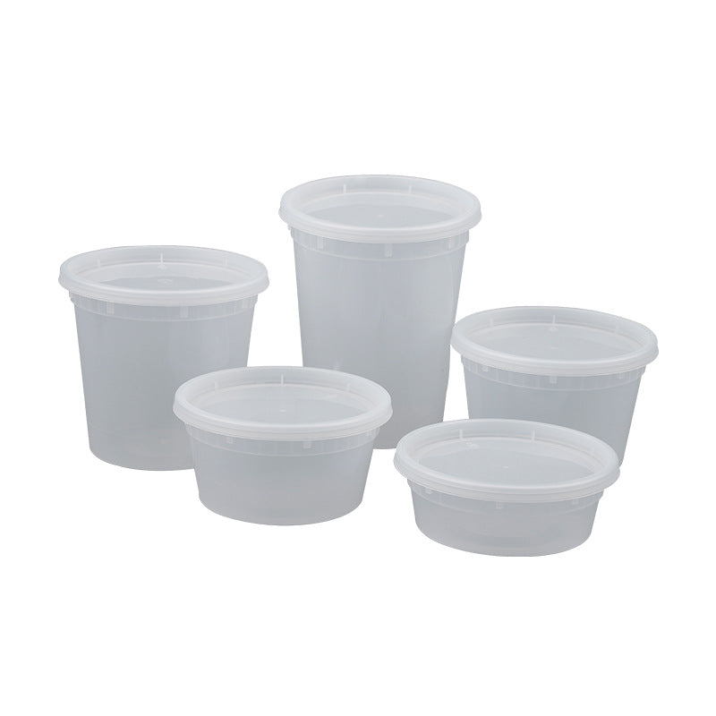 ⁠Wholesale Clear Plastic Soup & Porridge Containers with Lids (240/Case)⁠
