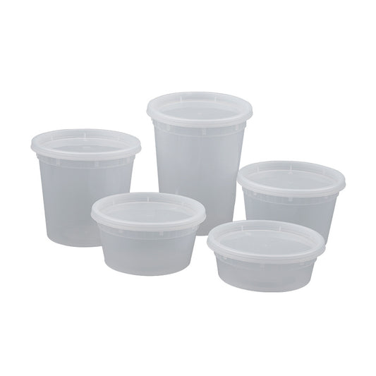 ⁠Wholesale Clear Plastic Soup & Porridge Containers with Lids (240/Case)⁠