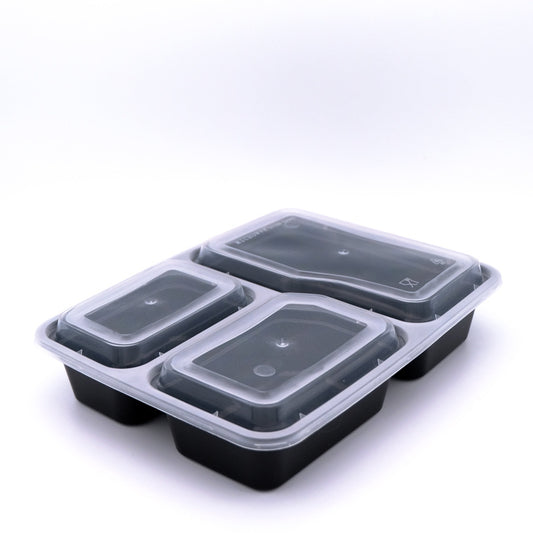 Microwaveable Multi-Compartment Plastic Takeout Boxes with Lids - Custom Logo Available!⁠