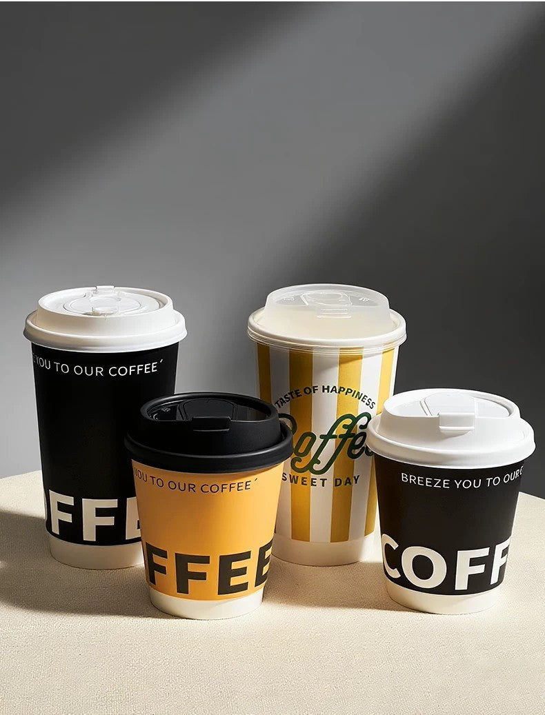 Premium Double-Wall Insulated Paper Coffee Cups | Custom Printed Disposable Hot Drink Cups⁠