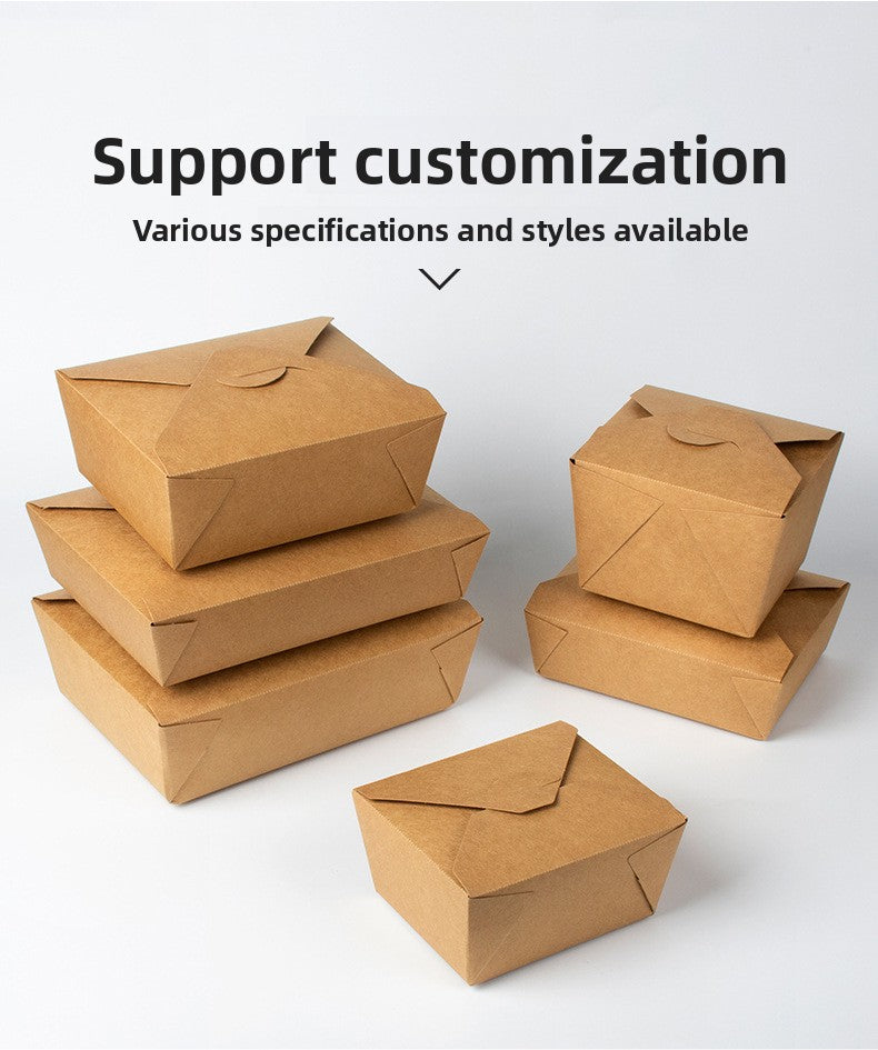 Disposable kraft paper packing box takeaway fried chicken bibimbap lunch (180pcs/case)