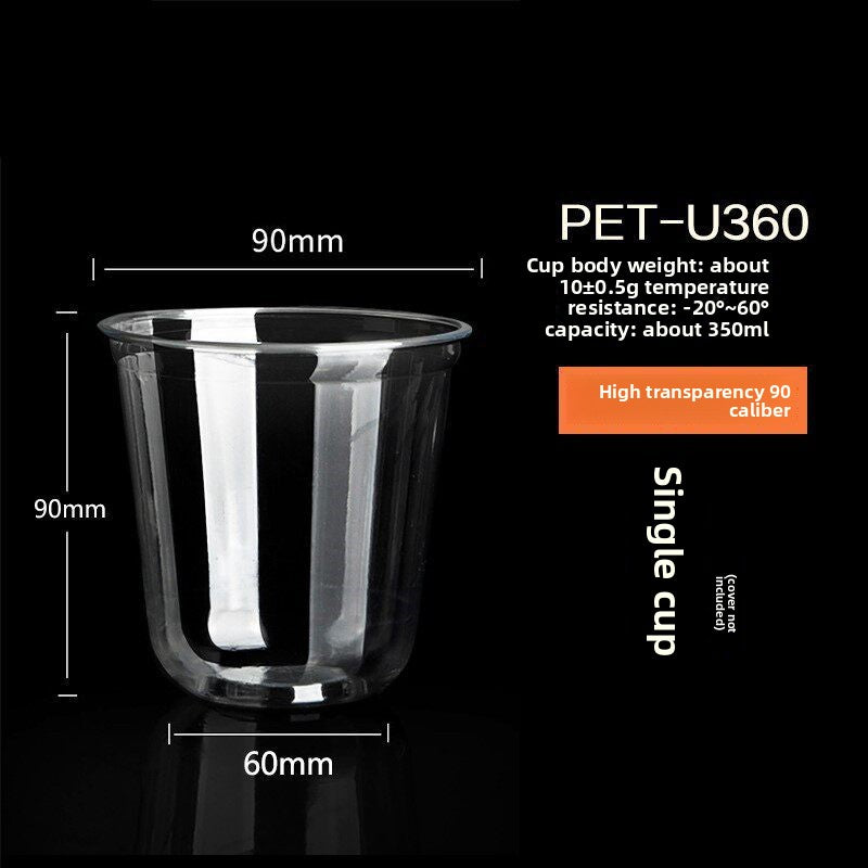 Custom Printed PET U-Shaped Clear Plastic Cups | Premium Cold Beverage Cups (1000pcs/case)