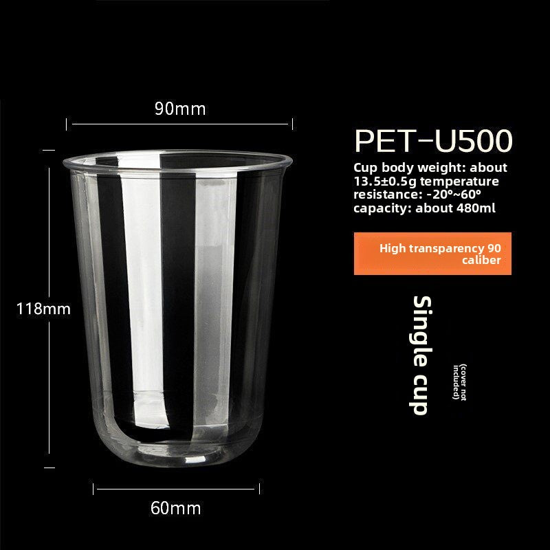 Custom Printed PET U-Shaped Clear Plastic Cups | Premium Cold Beverage Cups (1000pcs/case)