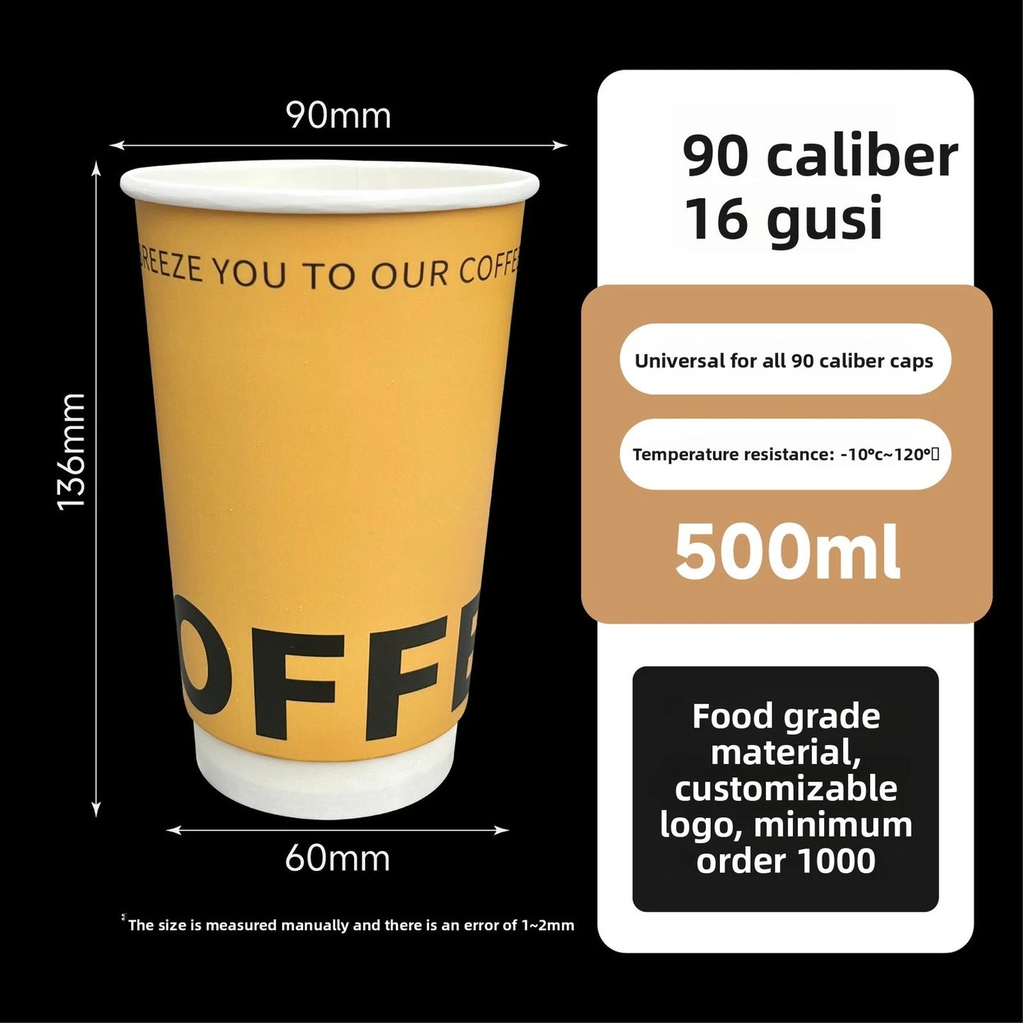 Premium Double-Wall Insulated Paper Coffee Cups | Custom Printed Disposable Hot Drink Cups⁠