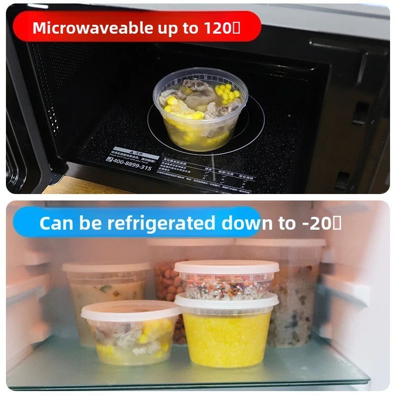 ⁠Wholesale Clear Plastic Soup & Porridge Containers with Lids (240set/Case)⁠
