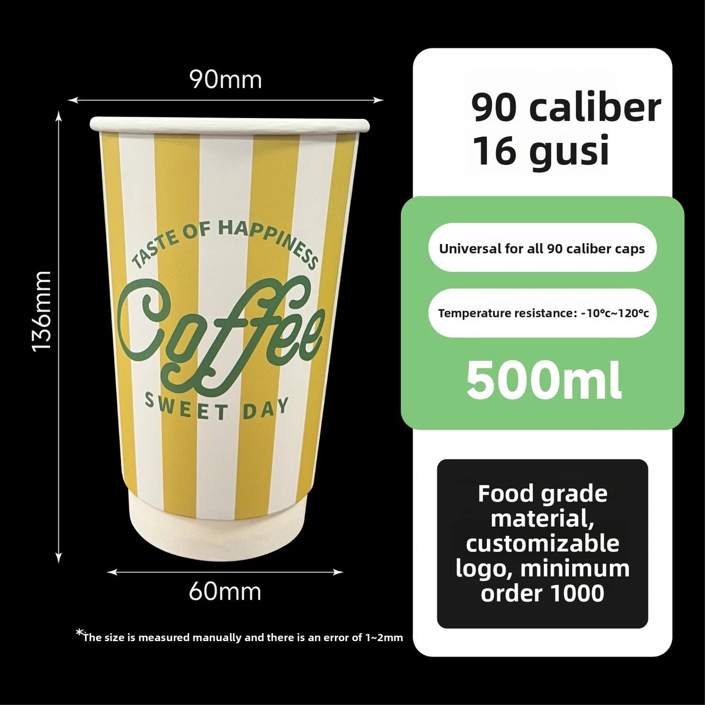 Premium Double-Wall Insulated Paper Coffee Cups | Custom Printed Disposable Hot Drink Cups⁠