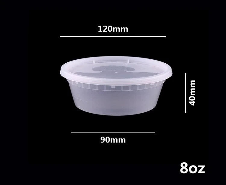 ⁠Wholesale Clear Plastic Soup & Porridge Containers with Lids (240set/Case)⁠