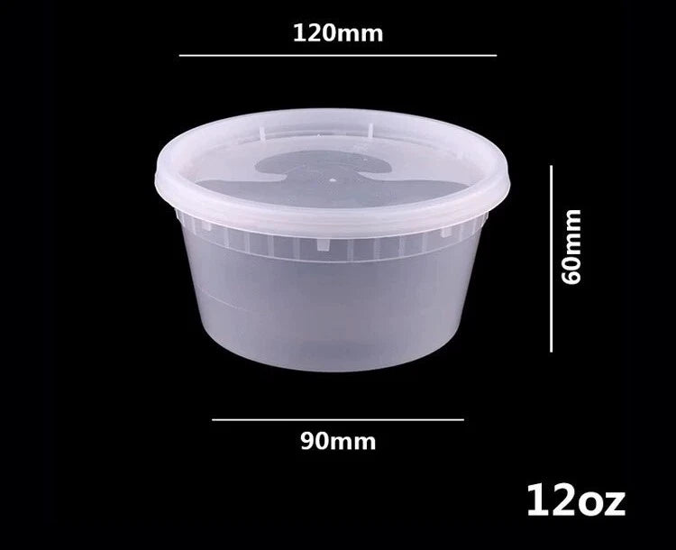 ⁠Wholesale Clear Plastic Soup & Porridge Containers with Lids (240set/Case)⁠