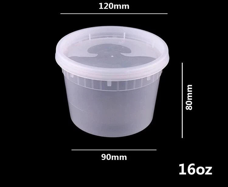 ⁠Wholesale Clear Plastic Soup & Porridge Containers with Lids (240set/Case)⁠