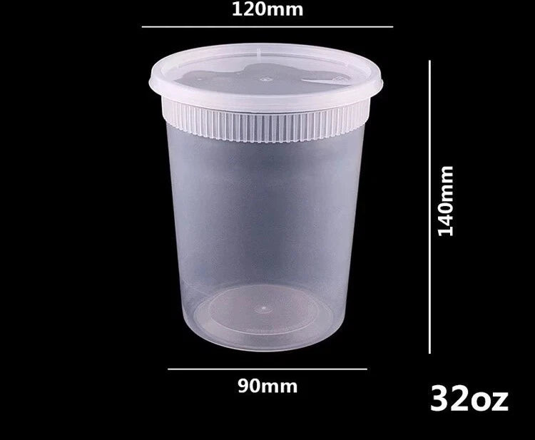 ⁠Wholesale Clear Plastic Soup & Porridge Containers with Lids (240set/Case)⁠