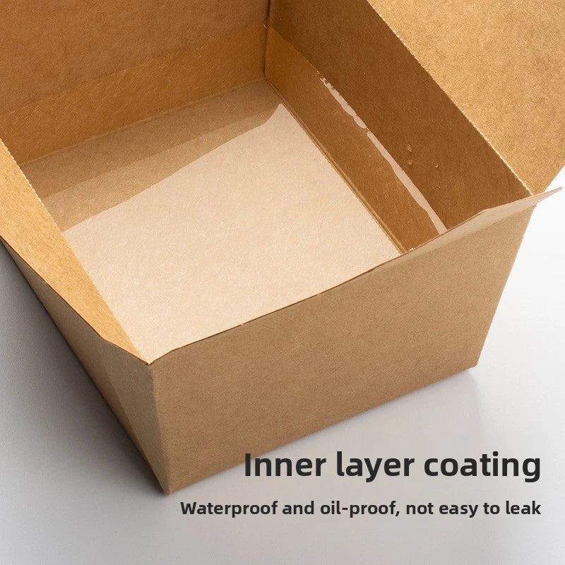 Disposable kraft paper packing box takeaway fried chicken bibimbap lunch (180pcs/case)