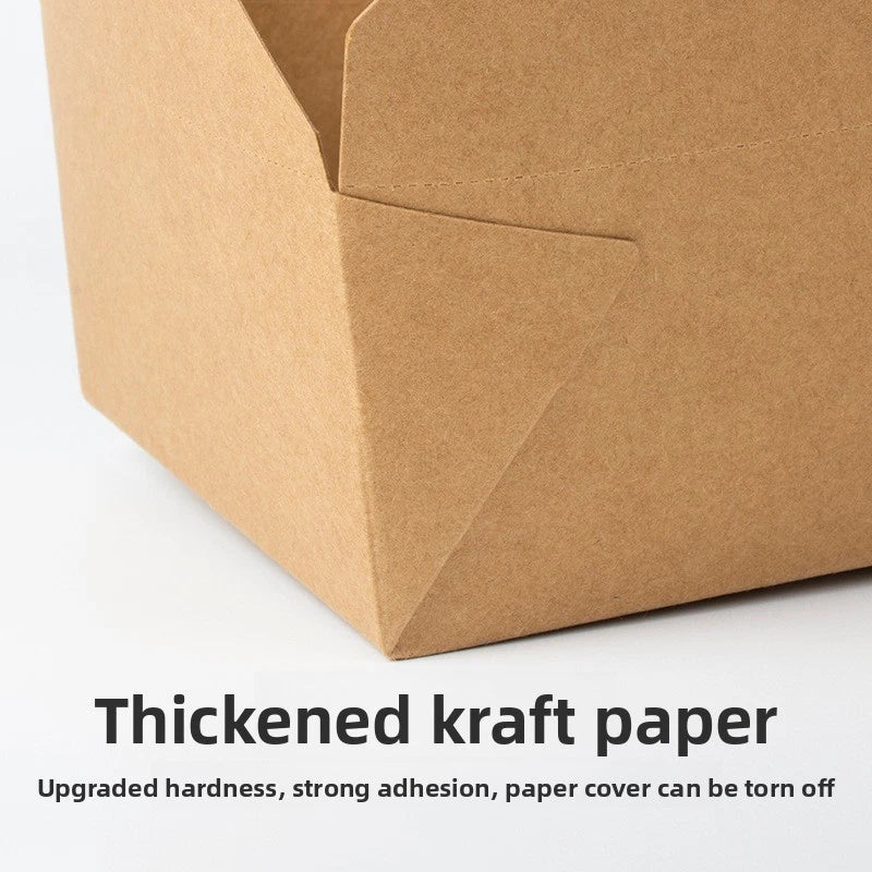 Disposable kraft paper packing box takeaway fried chicken bibimbap lunch (180pcs/case)