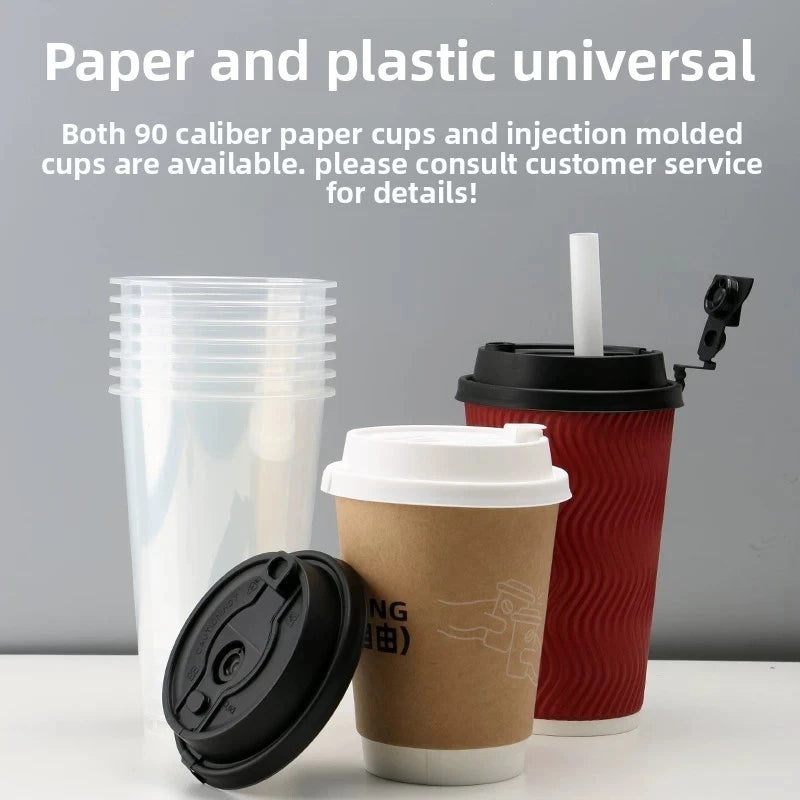 Premium Integrated Leak-Proof Coffee Cup Lids | Universal Fit for Paper & Plastic Cups