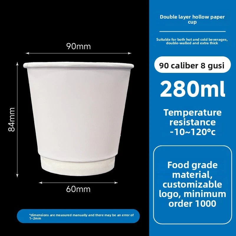 Double Wall Paper Coffee Cups (500pcs/case)--Print Logo Mix Sizes 3000+