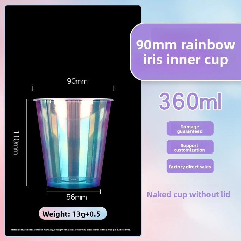 Premium IML In-Mold Labeling Injection Rainbow Cups  - Custom Logo Available
