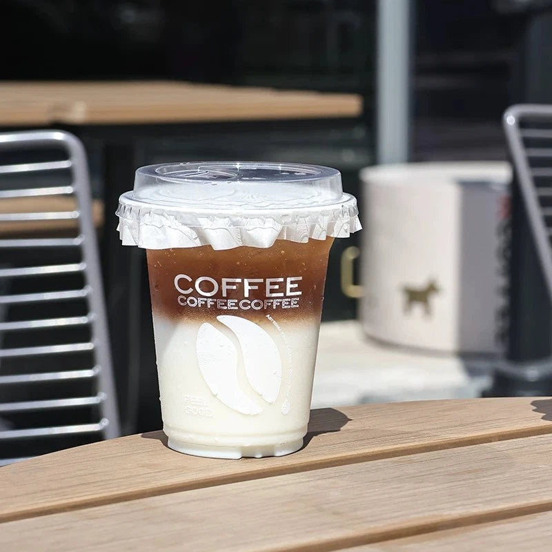 98mm Premium Clear PET Cold Drink Cups | Classic Printed Coffee & Iced Tea Cups (400ml/500ml)⁠