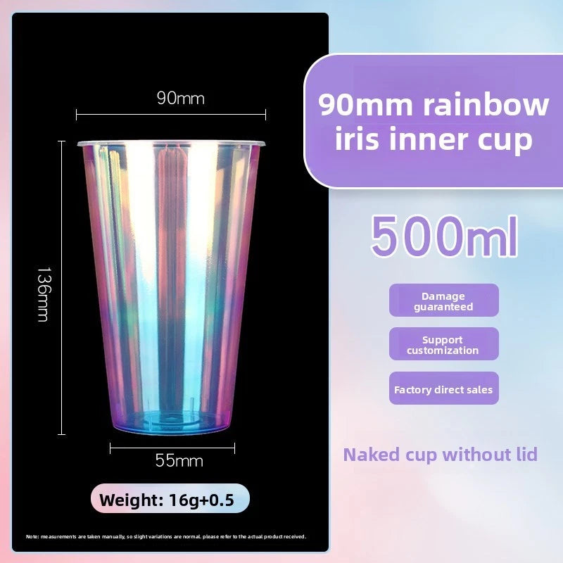 Premium IML In-Mold Labeling Injection Rainbow Cups  - Custom Logo Available