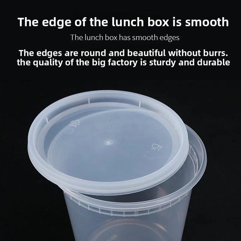 ⁠Wholesale Clear Plastic Soup & Porridge Containers with Lids (240set/Case)⁠