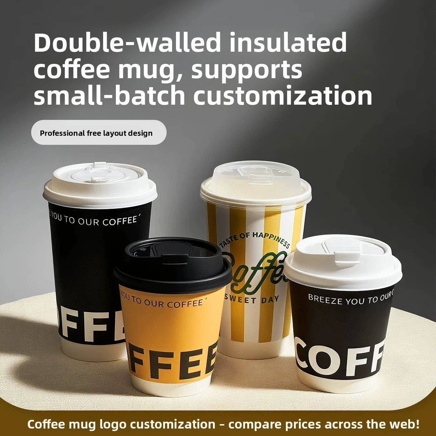 Premium Double-Wall Insulated Paper Coffee Cups | Custom Printed Disposable Hot Drink Cups⁠