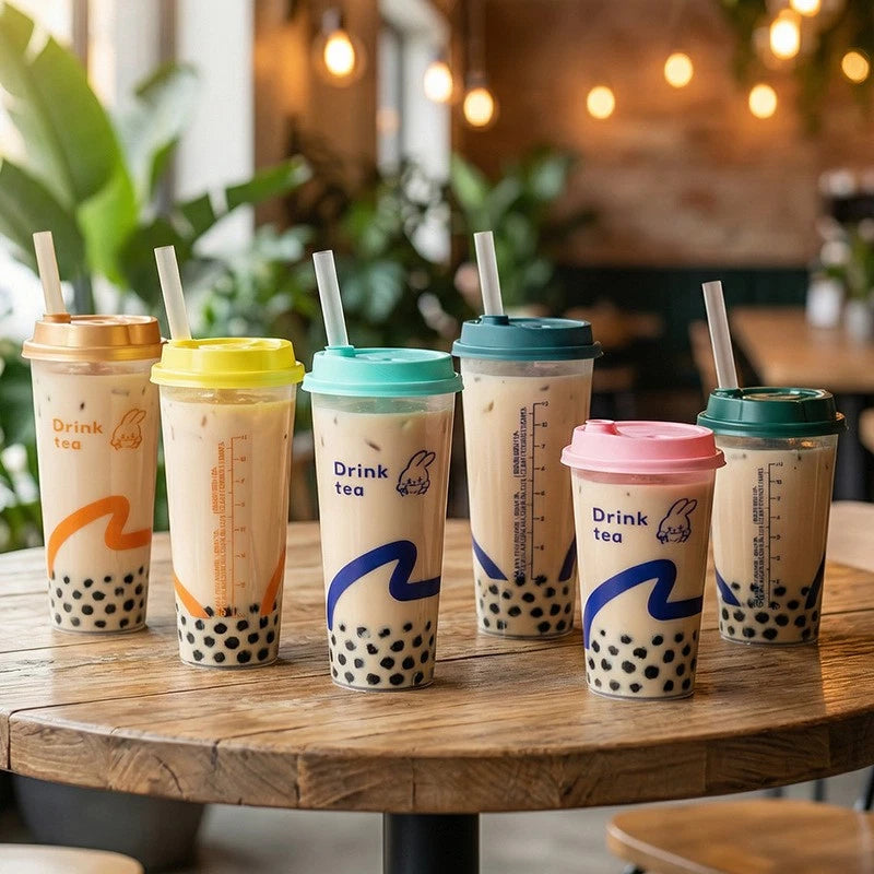 90mm Premium Frosted & Clear PP Injection Cups | 500ml / 700ml Wholesale Bubble Tea Beverage Cups⁠
