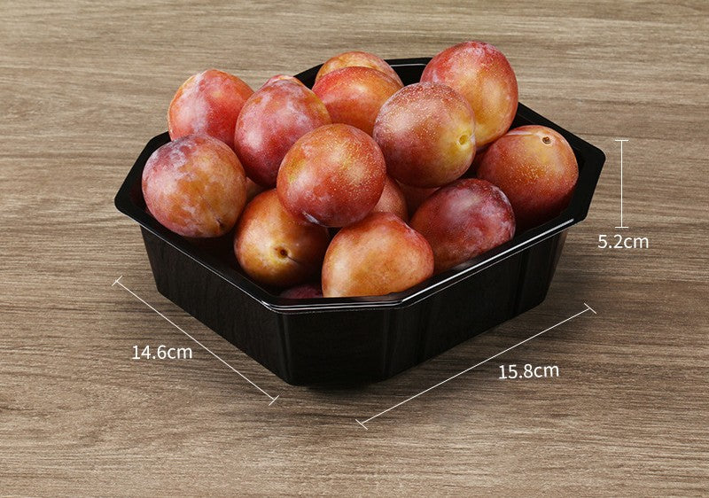 Disposable PET Fresh Produce Trays | Rectangular Fruit & Vegetable Packaging Boxes | Clear & Multi-Color Options