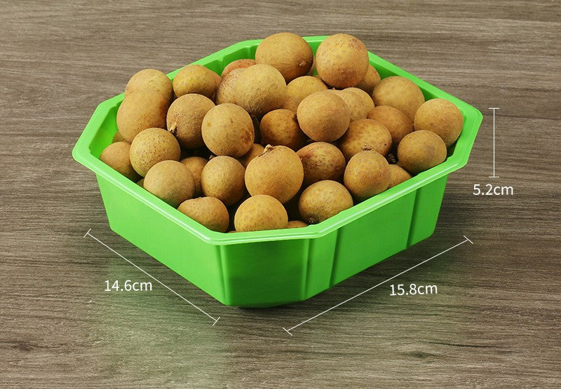 Disposable PET Fresh Produce Trays | Rectangular Fruit & Vegetable Packaging Boxes | Clear & Multi-Color Options