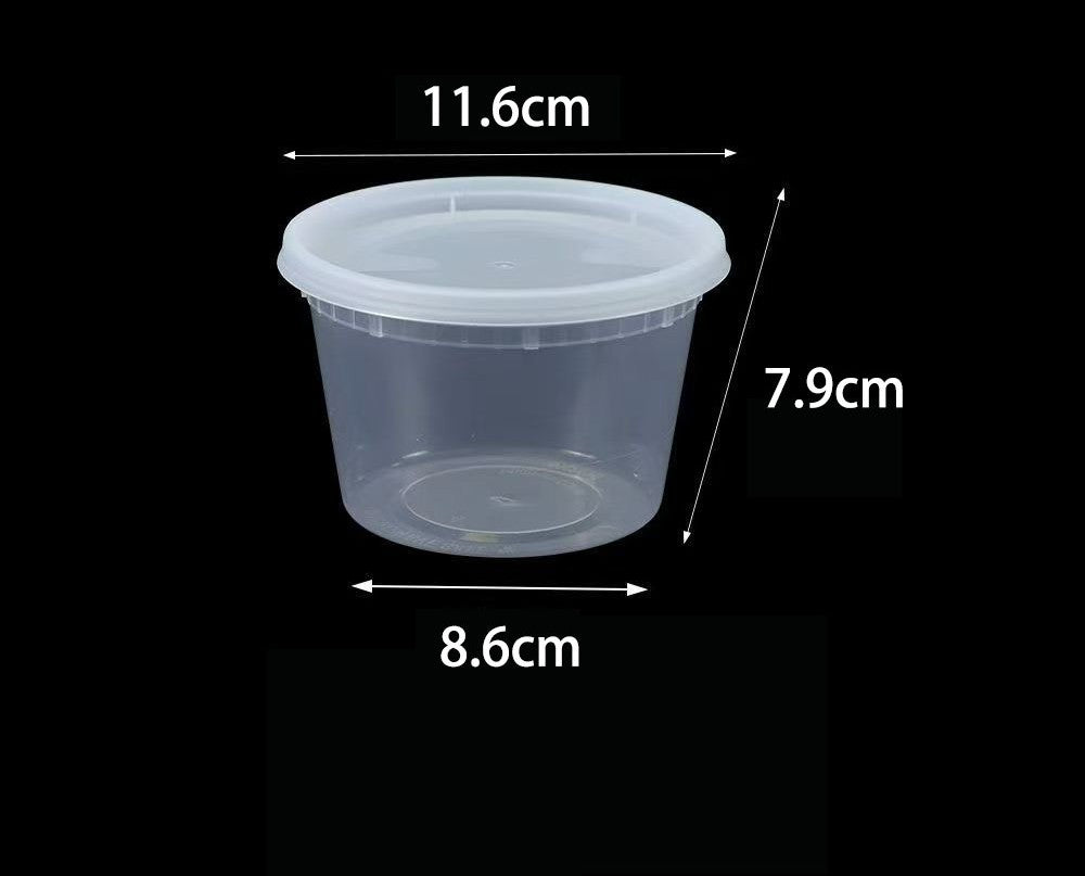 ⁠Wholesale Clear Plastic Soup & Porridge Containers with Lids (240/Case)⁠