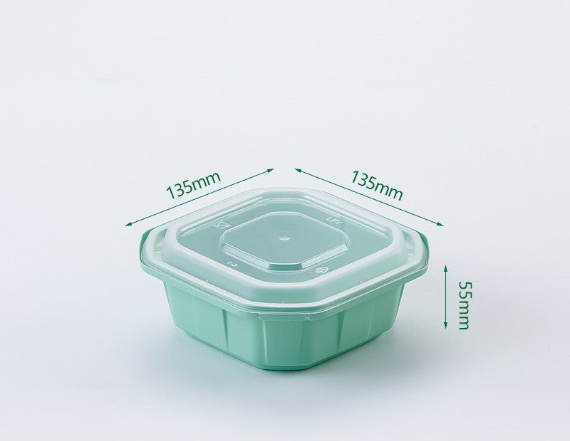 Leak-Proof Disposable Food Containers with Lids, Thickened Square Meal Prep Bowls, Snap-Lock Plastic Takeout Box for Catering & Delivery (380ml-1500ml)