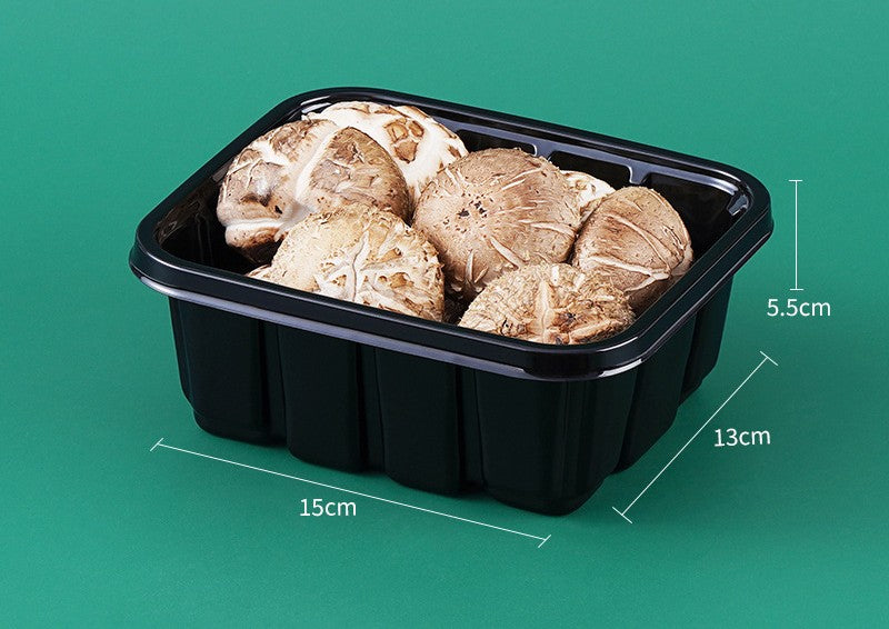 Disposable PET Fresh Produce Trays | Rectangular Fruit & Vegetable Packaging Boxes | Clear & Multi-Color Options