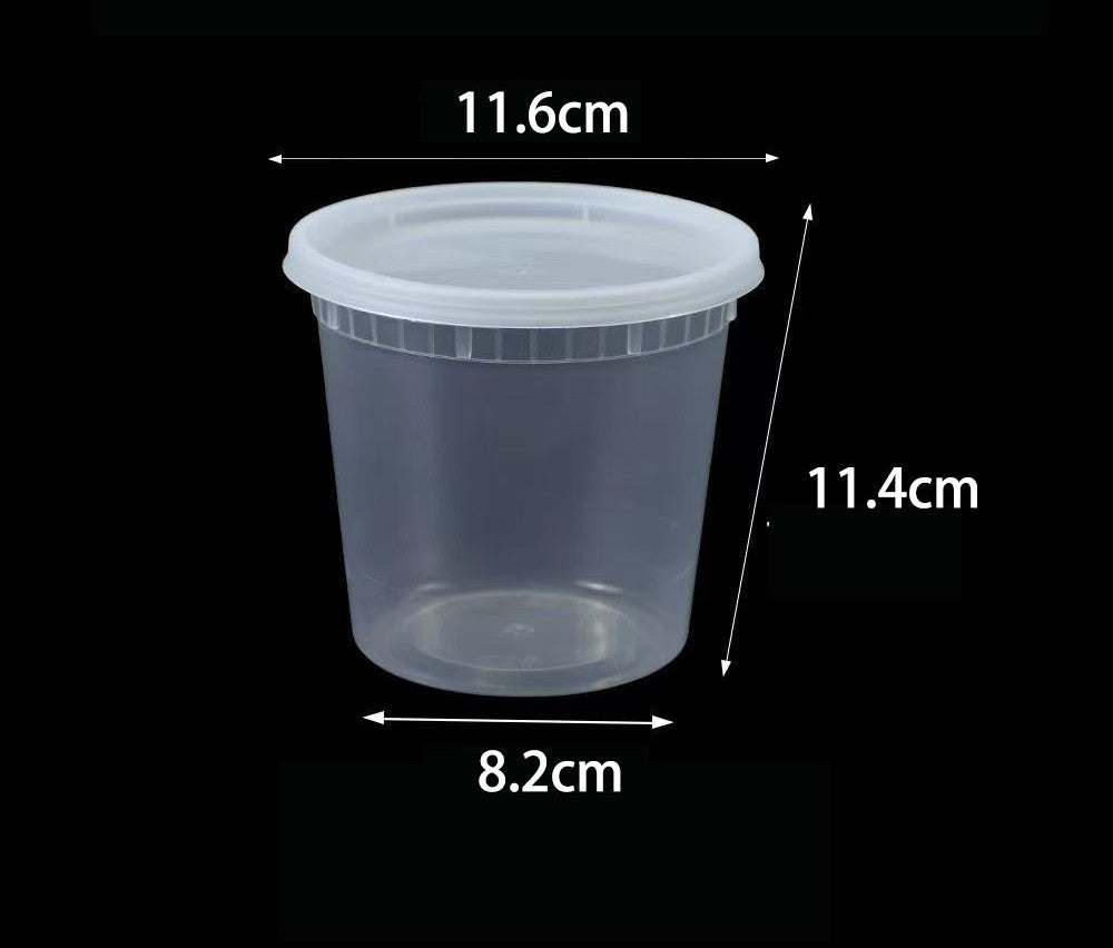 ⁠Wholesale Clear Plastic Soup & Porridge Containers with Lids (240/Case)⁠