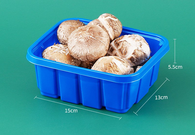 Disposable PET Fresh Produce Trays | Rectangular Fruit & Vegetable Packaging Boxes | Clear & Multi-Color Options