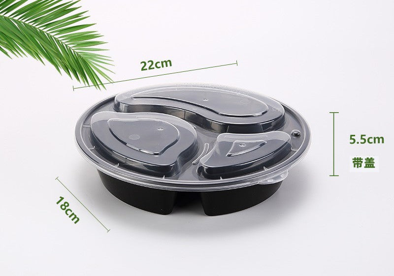 Microwaveable Multi-Compartment Plastic Takeout Boxes with Lids - Custom Logo Available!⁠