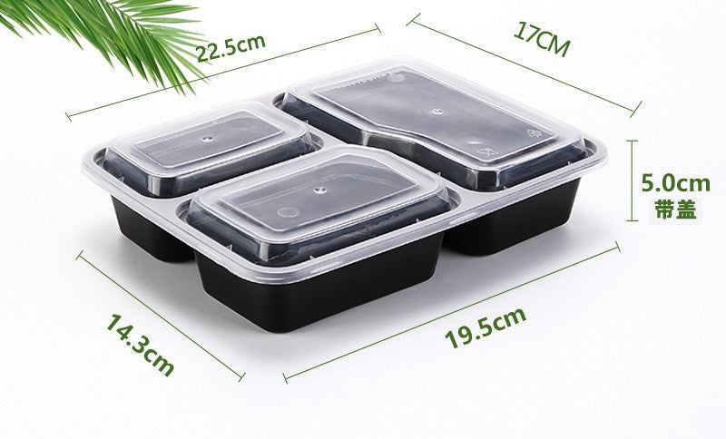 Microwaveable Multi-Compartment Plastic Takeout Boxes with Lids - Custom Logo Available!⁠