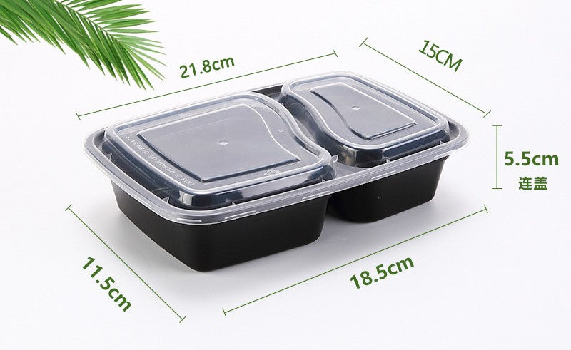 Microwaveable Multi-Compartment Plastic Takeout Boxes with Lids - Custom Logo Available!⁠