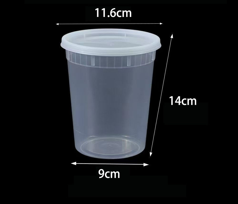 ⁠Wholesale Clear Plastic Soup & Porridge Containers with Lids (240/Case)⁠