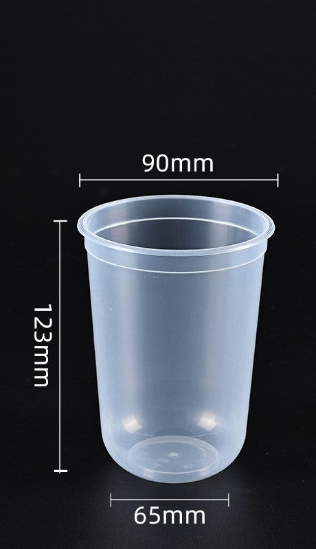 90mm PP Injection Cups | U-Shape & Flat-Cut Styles | Clear High-Quality Boba & Coffee Cups | Custom Logo Available