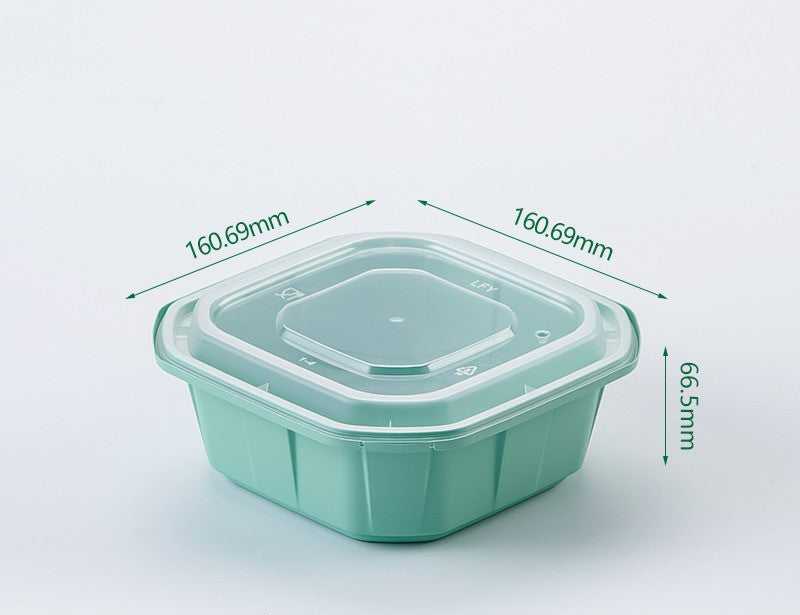 Leak-Proof Disposable Food Containers with Lids, Thickened Square Meal Prep Bowls, Snap-Lock Plastic Takeout Box for Catering & Delivery (380ml-1500ml)