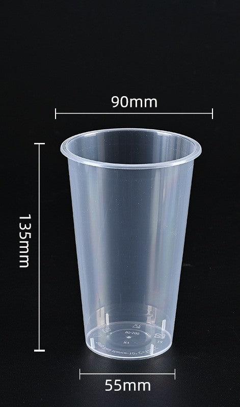 90mm PP Injection Cups | U-Shape & Flat-Cut Styles | Clear High-Quality Boba & Coffee Cups | Custom Logo Available