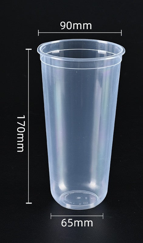 90mm PP Injection Cups | U-Shape & Flat-Cut Styles | Clear High-Quality Boba & Coffee Cups | Custom Logo Available