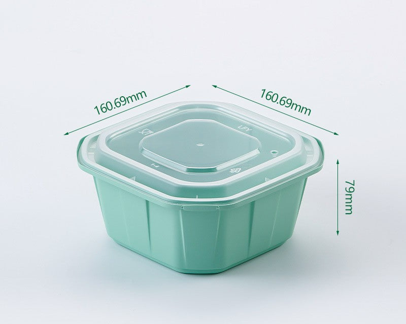 Leak-Proof Disposable Food Containers with Lids, Thickened Square Meal Prep Bowls, Snap-Lock Plastic Takeout Box for Catering & Delivery (380ml-1500ml)